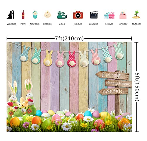 WOLADA-7x5FT-Spring-Easter-Backdrop-Happy-Easter-Colorful-Wood-Photography-Backdrops-Easter-Theme-Photography-Backdrop-Bunny-Rabbit-Colorful-Eggs-Grass-Floral-Baby-Kids-Party-Decor-12394 WOLADA 7x5FT Spring Easter Backdrop Happy Easter Colorful Wood Photography Backdrops Easter Theme Photography Backdrop Bunny Rabbit Colorful Eggs Grass Floral Baby Kids Party Decor 12394