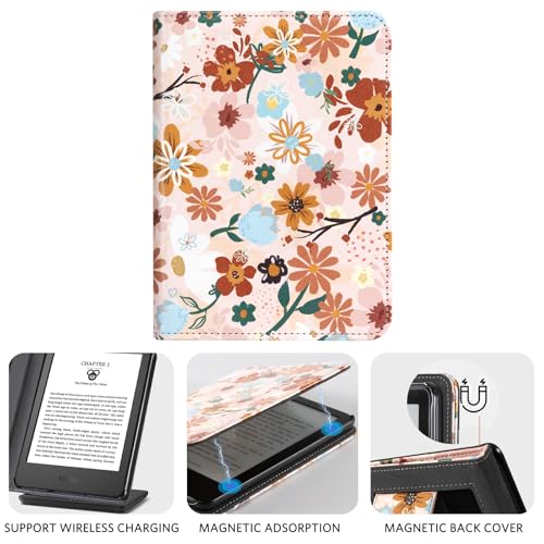 Image of CoBak Case for 6 inch E-Reader - PU Leather Smart Cover with Auto Sleep /Wake & Hand Strap, not Compatible with Kobo Clara,Jasmine