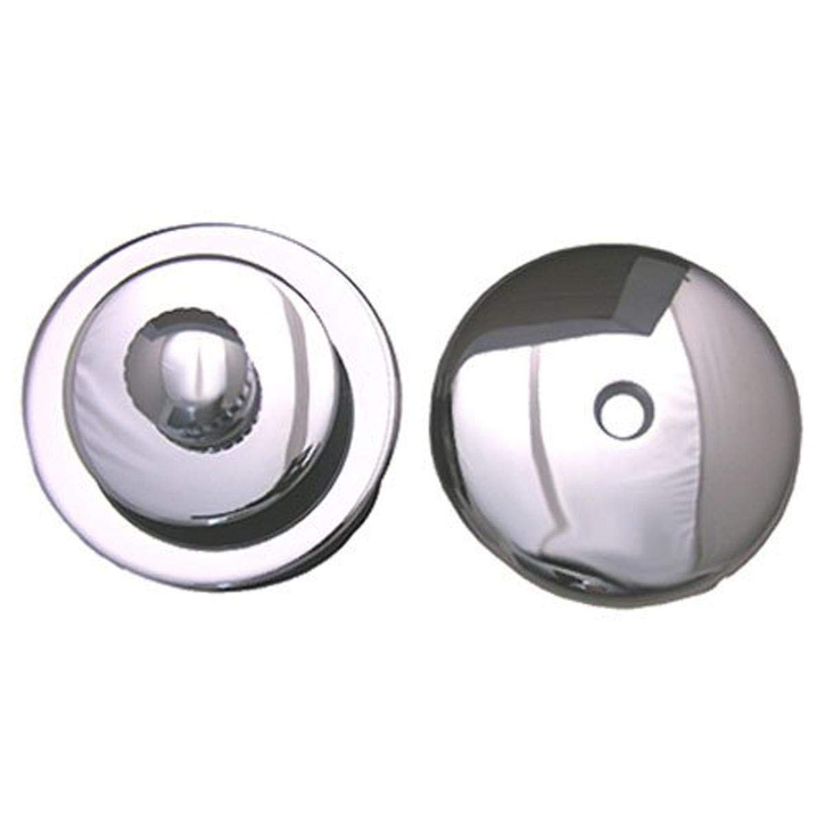 LASCO 03-4891 Lift and Lock Stopper with Overflow Plate Bathtub Trim Kit, Chrome Plated