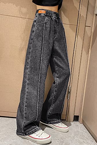 SEAUR - Girls Jeans Wide Leg Jeans Baggy Trousers Kids Denim Pants Mid Waisted Loose Straight Jeans Cute Age 4-15 Years4