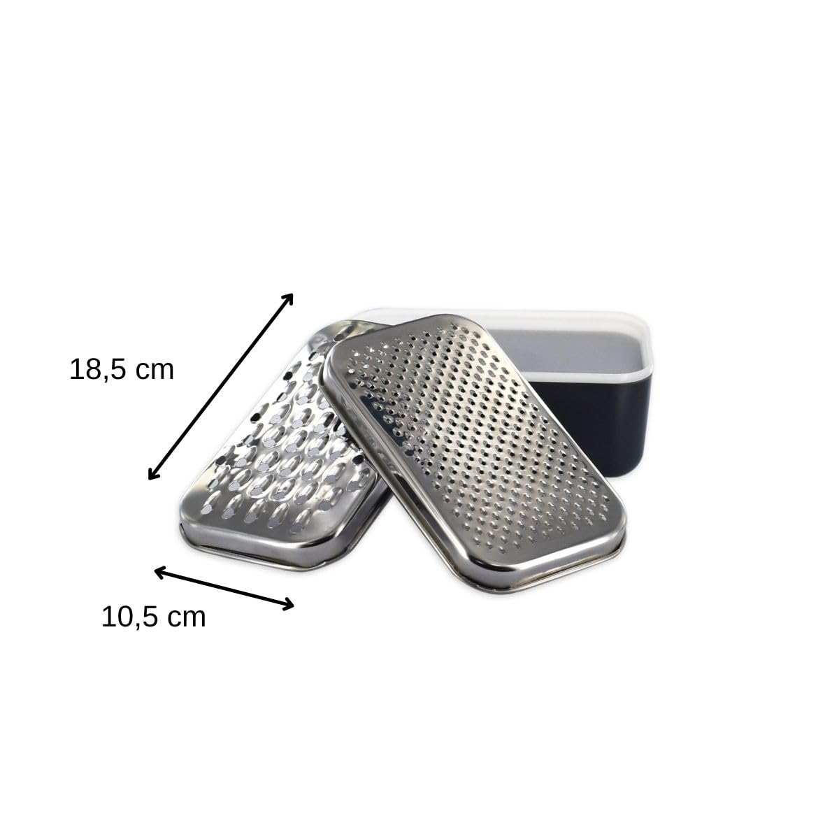 Râpe Double 3 En 1 Fackelmann – Avec Réceptacle, Gros Et Petit Trous – Acier Inoxydable, 18,5x10,5x7,5 Cm – Pour Fromage, Légumes, Fruits - 12