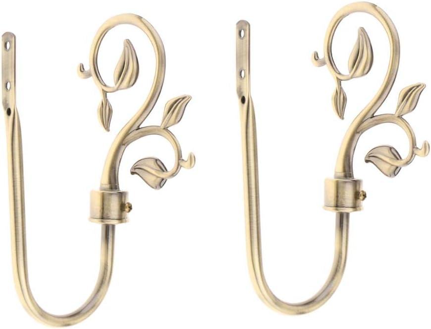 2 Pack Modern U-Shaped Holdback Hooks | Classic Design Curtain Hooks for Window Curtains | Easy Installation | Strong Metal Material | for Drapes, Tassels, Black