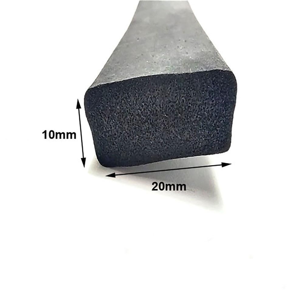 Guarnizione In Gomma for Porta Dell'armadio Da 5 M In Schiuma EPDM Nera | Schiuma a cellule chiuse, resistente compressione, -30 a 150°C, sigillatura quadri elettrici(20mmX10mm)