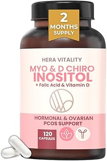 – Myo-Inositol & D-Chiro Inositol Capsules for Women | 120 Capsules – 2 Month Supply | with Folic Acid & Vitamin D3 | Hormone Balance Support | High Strength Inositol Complex