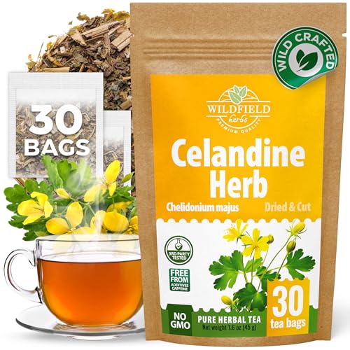 Image of 30 Bags Celandine Herb Herbal Tea (Chelidonium Majus) - 30 Count 1.5g Bags Dried Celandine Herb Tea