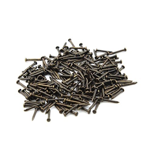 Tiny Wooden Nails for DIY Craft Projects, Antique Drawer Repairing, Mini Boxes Decorative Accessories[Set of 200pcs] (1×6mm/1/4inch, Bronze)