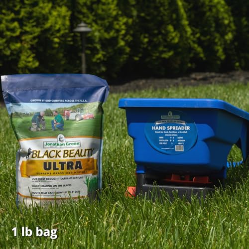 Jonathan Green (10947) New American Lawn Hand Broadcast Spreader - Handheld Lawn Spreader Covers Up to 1,500 Sq. Ft.,Blue