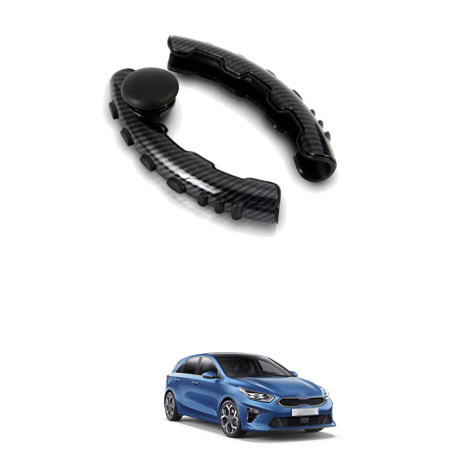 PRIKNIK Steering Wheel Grip Cover Non-Slip Sporty Design for 15 Inch Steering Wheel Compatible with K-ia C-eed