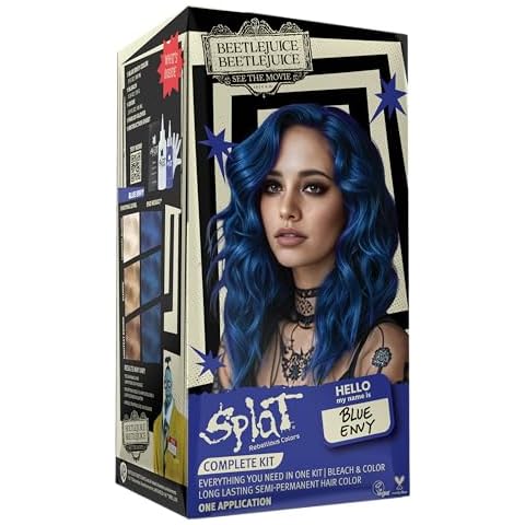Beetlejuice Beetlejuice Splat Complete Kit Semi-Permanent Hair Dye, Blue Envy Cover