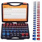 Gewindelehre 44-teiliges Gewindeprüfer-Set für Schrauben & Muttern, Metrisch & Imperial, Aluminiumlegierung Bolzengewindeprüfer Thread Checker Satz für Werkstatt Autoreparatur Präzises Messen