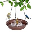 Hanging Bird Bath for Outside, VUWEZ Hanging Birdbath & Bird Feeder for Outdoors, Birds Water Wild Feeders Tray Bowl Accessories for Outdoor, Small Large Birdbaths Bowls for Garden Balcony Decoration