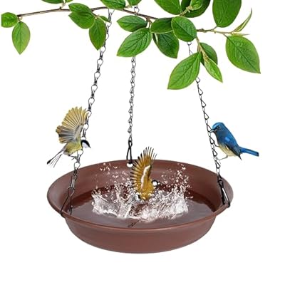 Hanging Bird Bath for Outside, VUWEZ Hanging Birdbath & Bird Feeder for Outdoors, Birds Water Wild Feeders Tray Bowl Accessories for Outdoor, Small Large Birdbaths Bowls for Garden Balcony Decoration