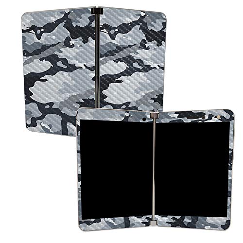 Image of MightySkins Carbon Fiber Skin for Microsoft Surface Duo - Gray Camouflage | Protective, Durable Textured Carbon Fiber Finish | Easy to Apply | Made in The USA