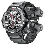 FANCHENGZI Smart Watch with Earbuds for Men, Bluetooth Calling can Answer and Make Calls, IP67 Water Resistant Fitness Smart Watch, Sports Fitness Tracker with Step, for Men Dad Husband