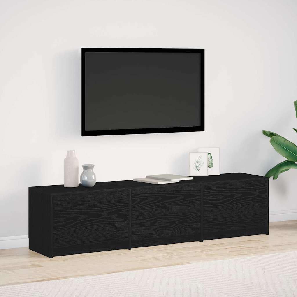 Drewnopochodna z regulowanym LED Czarny Dąb 165x34x40 cm