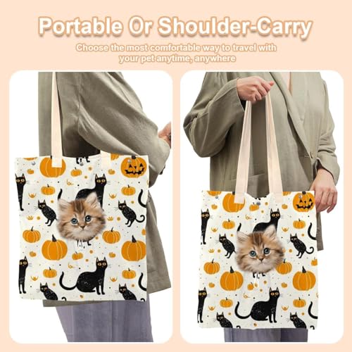 Bolso de transporte de lona para animales pequeños con estética original 7