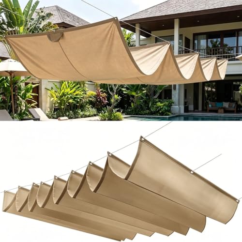 Voile ombrage rétractable vague anti-UV et indéchirable - 2
