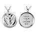 HooAMI Aromatherapy Essential Oil Diffuser Necklace - Keep Calm and Dream Big Angel Wing Locket Pendant