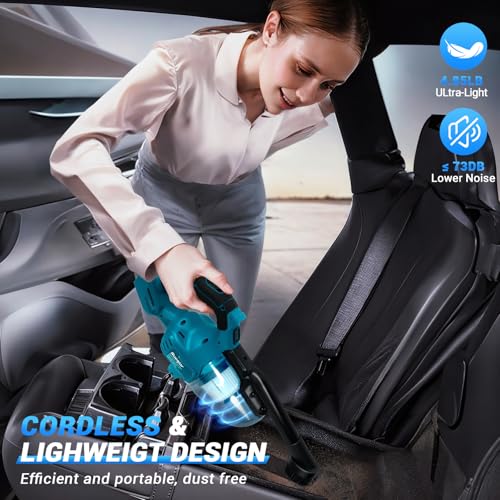 Image of Cordless Vacuum Compatible with Makita 18V Battery, Handheld Vacuum Cleaner for Home Car Hardwood Floor Carpet, Portable Shop Vacuum with Washable HEPA Filter(Tool Only)