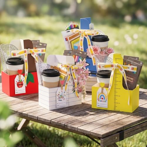 24 Set Back to School Teacher Gifts, 2 Cup Drink Carrier with Handle - image 9