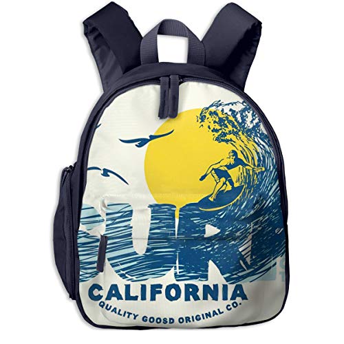 Mochilas Infantiles  Bolsa Niño Bebe Guarderia Escolar con California Surf Surfer Big