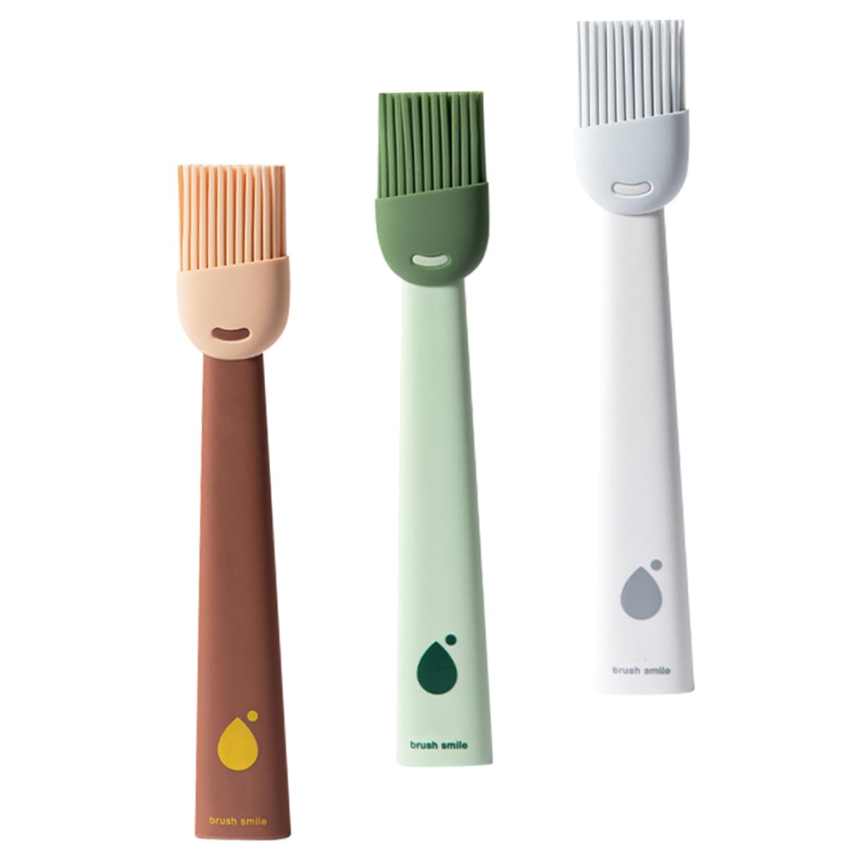Mikikit 3Pcs Silicone Bbq Sauce Brush Ergonomic Kitchen Basting Brush for Grilling Baking and Marinating Durable Easy to Clean Portable for Outdoor Cooking and Home Use
