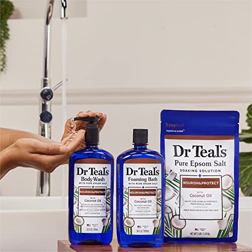Dr Teal's Foaming Bath with Pure Epsom Salt, Nourish & Protect with Coconut Oil, 34 fl oz (Pack of 4) - image 7