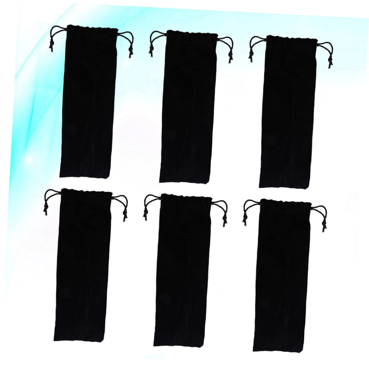 PRETYZOOM Lightweight Straw Storage Bag 6pcs Reusable Straws Case Pouch Easy to Carry Store for Daily Use Silverware Cutlery Holder