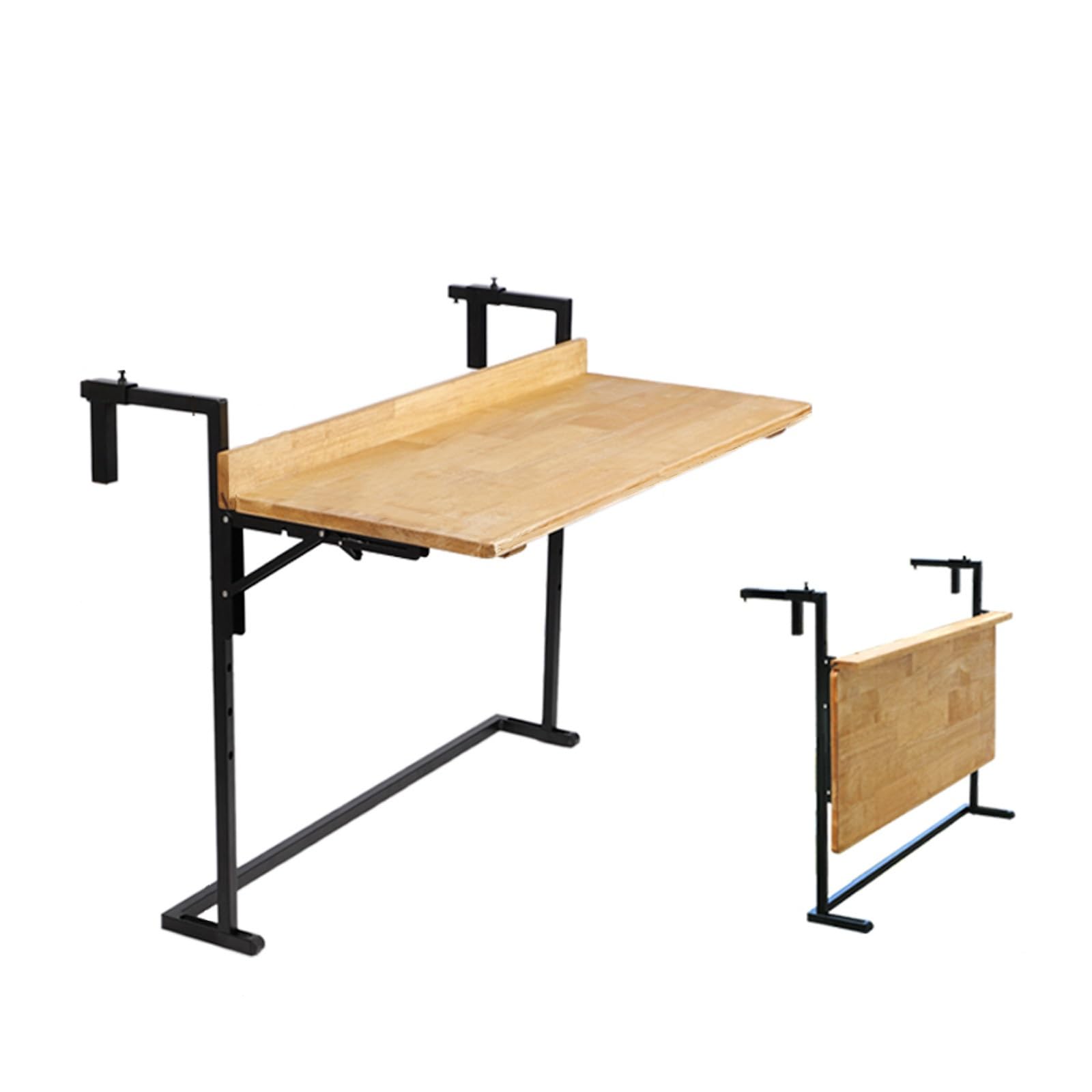 Bureau mural rabattable d'extérieur en bois de 90 cm pour télétravailler au balcon