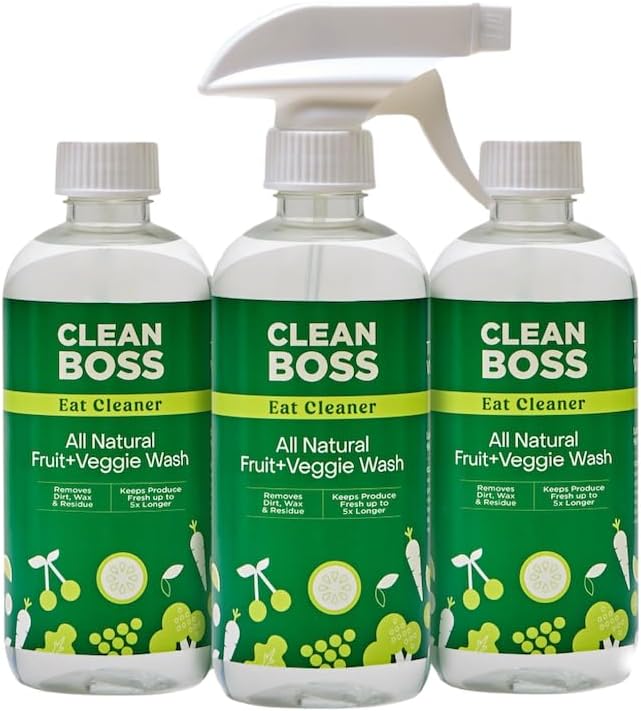 - Eat Cleaner, 12 oz (3 Pack) with one Trigger - Keeps Produce Fresh, Vegan, Gluten Free