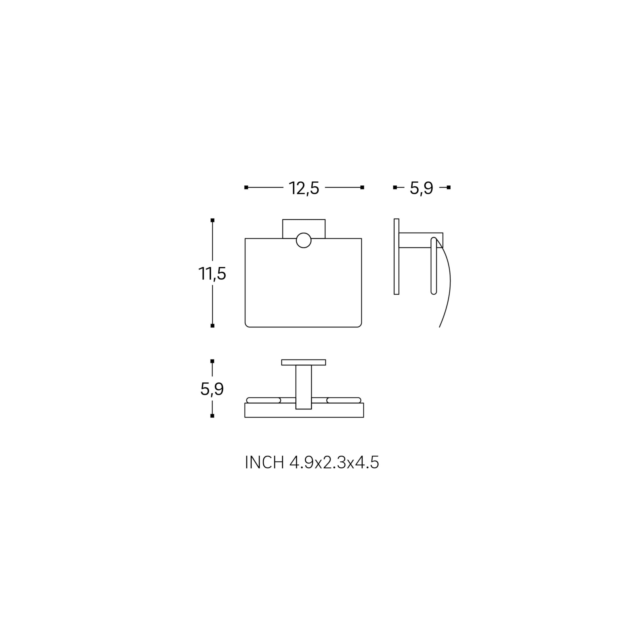 Bath+ by cosmic - Portarrollos con Tapa Blanco Mate (12,5 x 5,9 x 11,5 cm) - Stick