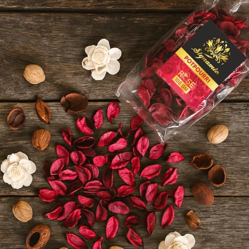 Image of SIGNAMIO Potpourri Flowers - Dry Flowers for Decoration, Scented Dry Flower Mix for Home Decor, Natural Fragrance, Floral Arrangement, Aromatic Bowl Filler, Gift Basket Filler - Multi Flavour
