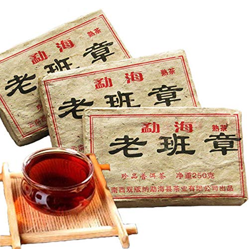 HELLOYOUNG Puer-Tee 250 g Reifer Pu'er-Tee Alter LaoBanZhang-Tee Schwarzer Tee Gekochter Pu-Erh-Tee Pu-Erh-Tee Chinesischer Tee Gesunder Puerh-Tee Roter Tee QiZi cha Cover