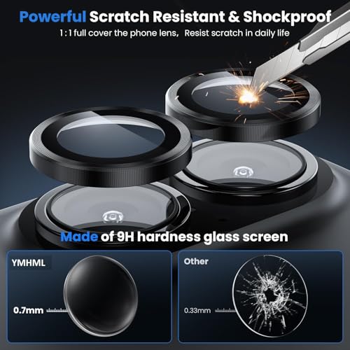 Image of YMHML Camera Lens Protector Compatible For Motorola Edge 60 Fusion 5G (Black) Full Coverage With Easy Installation Kit,Pack Of 1