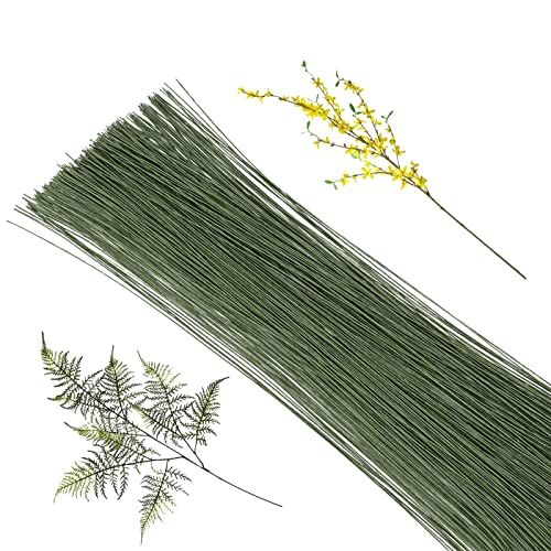 Lot de 200 Fils de Fer pour Fleuriste, 0,5 mm, Vert, 30 cm de Long, pour Fabrication de Fleurs...