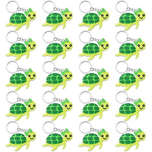 Porte-clés tortue de mer lot de 24 pour récompense scolaire et anniversaire enfant