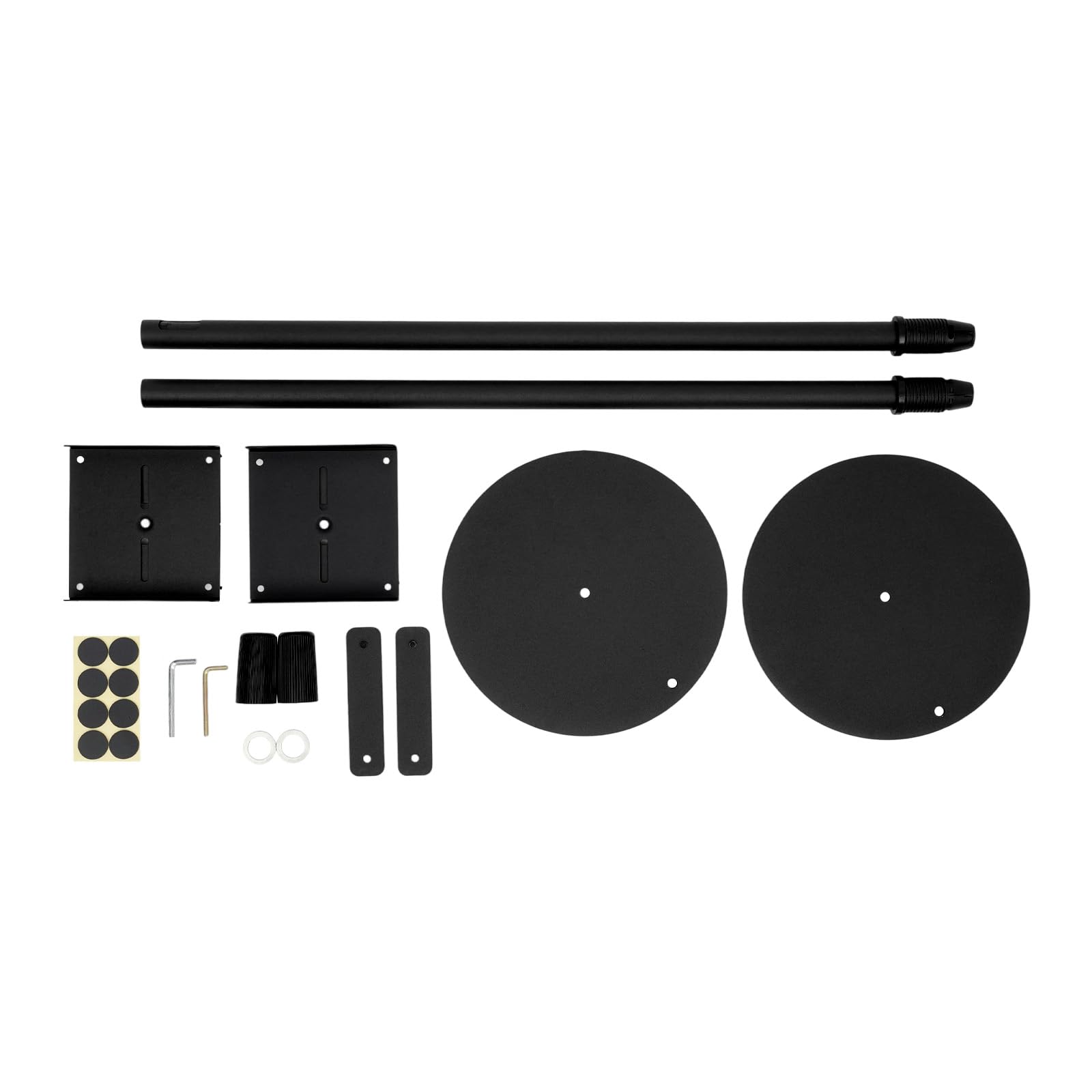 1 paio di supporti per altoparlanti, regolabili in altezza da 75 a 140 cm, girevoli a 360°, supporto per monitor da studio, fino a 6 kg, nero