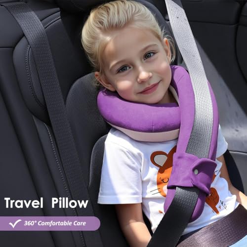 Image of Kids Travel Neck Pillow, Toddler Travel Pillow for Car & Airplane
