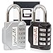 Writable Combination Locks | Locker Lock for Gym | (2 Pack) in Box, by G-Locks | Resettable 4 Digit eBook with Security Tips. You Also Can Use for School Toolbox Case Hasp Storage.