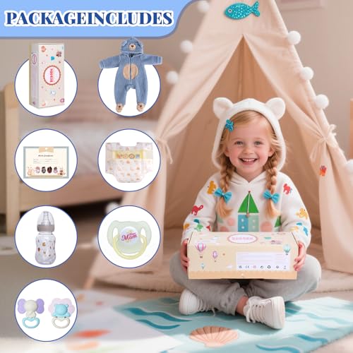 Muñeco Reborn Bebé Realista para Niños 17 Pulgadas miniatura 6