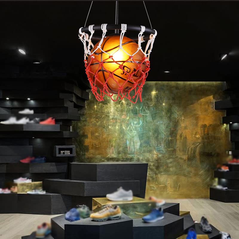 Baloncesto colgante de luz de cristal industrial lámpara de techo deportivo iluminación colgante luz para restaurante bar tienda de deportes 5