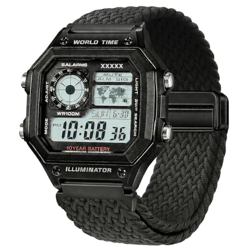 Image of DBLACK ''SKYPIEA'' 18mm Nylon Woven Braided Magnetic Lock Watch Strap / / Compatible for Casio AE-1200WH, AE-1300WH, F-108WH, W-216H & Other Models (Watch not Included)