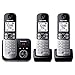 Panasonic KX-TG6863GB Schnurlostelefon mit 3 Mobilteilen und Anrufbeantworter (Bis zu 1.000 Rufnummern sperren, übersichtliche Schriftgröße, lauter Hörer, Voll-Duplex Freisprechen) schwarz-silber Ort mit günstig Kaufen-Panasonic KX-TG6863GB Schnurlostelefon mit 3 Mobilteilen und Anrufbeantworter (Bis zu 1.000 Rufnummern sperren, übersichtliche Schriftgröße, lauter Hörer, Voll-Duplex Freisprechen) schwarz-silber