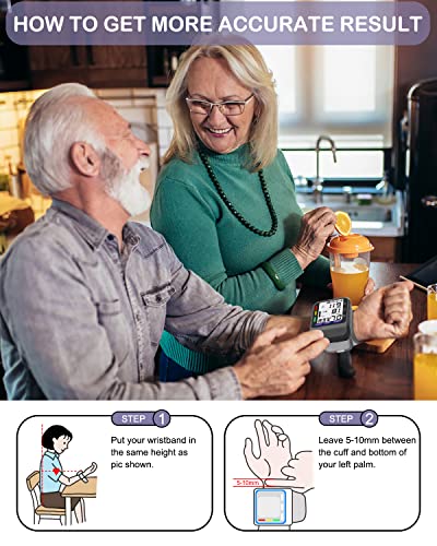 Aleshon Wrist Blood Pressure Monitor With Adjustable Wrist Cuff, 3-Color Indicator, Dual 198 Reading Memory Voice, Large Lcd Display Digital Bp Machine For Home Use #TOP4