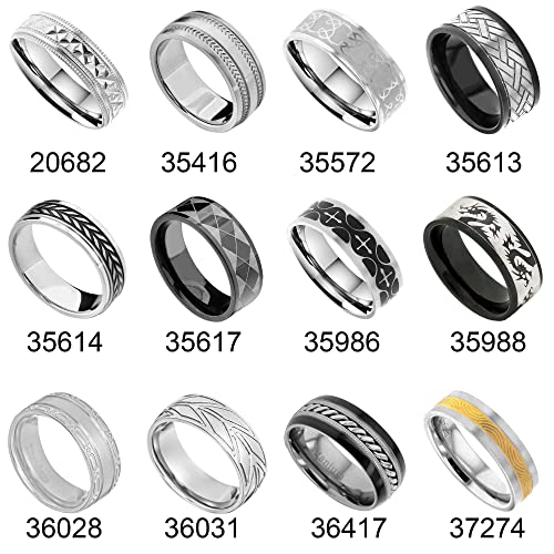 Flamereflection 8Mm Men's Titanium Ring Wedding Band High Polish Top Celtic Knot Eternity Engraved Size 11 #TOP3