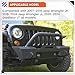 ECOTRIC Stubby Front Bumper Compatible With 2007-2024 Jeep Wrangler JK JL Gladiator JT W/Fog Light Housing & D-rings Steel Powder Coated Black