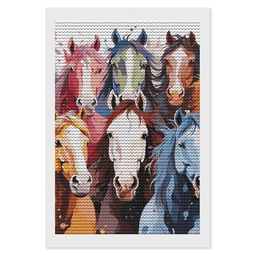 Kit peinture diamant chevaux ELUZZIZUT idée cadeau créatif