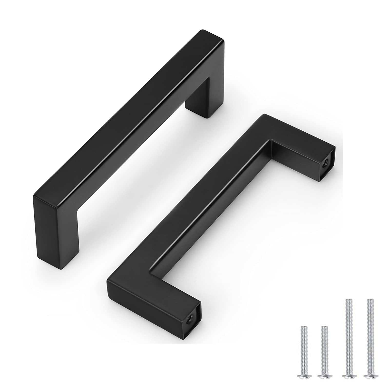 Probrico 5-Pack Black Cabinet Handles - 3.75 Inch Center Stainless Steel Drawer Pulls