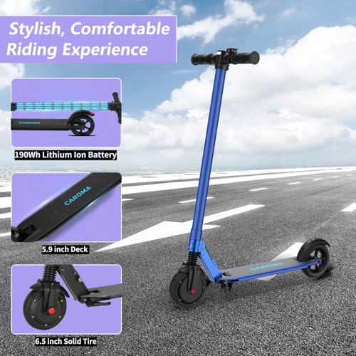 Image of Caroma Electric Scooter Adults,450W Peak Foldable E-Scooter,16 MPH,21 Miles | 3 Speeds & 15 Climb, UL2272 EABS Brake,Smart LED Display Lights, Foldable Frame For Kids 8+, Teens Women Commute Travel
