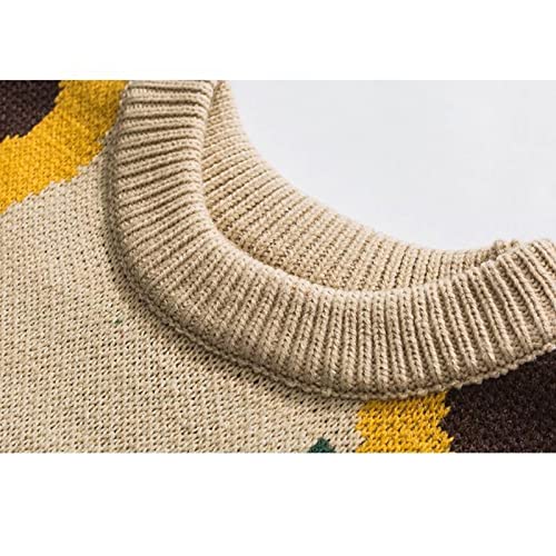 (Wool) Sweater Men Sweater Hip Harajuku Couples Pullover Knitwear Loose Fashion Casual Winter New Sweater Tops Sweater(B,Large)3